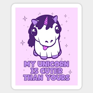 My Unicorn Is Cuter - purple Sticker